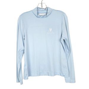 Nike Golf Dri-Fit Eagle's Landing Sky Blue Monk Neck Long Sleeves Top Size M